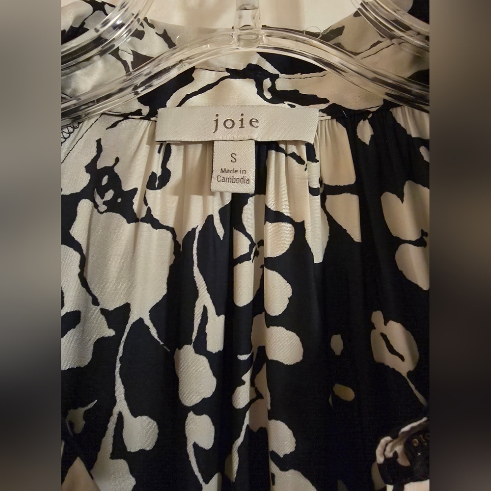 Joie Woman Navy Silk Like Button Print Dress, Size, S - Picture 6 of 14